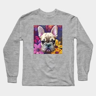 Beautiful Frenchie Flower Long Sleeve T-Shirt